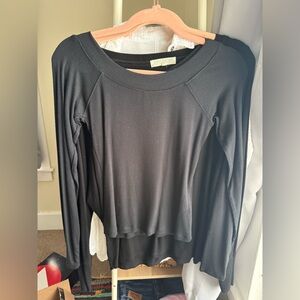 BDG Women's Black Long Sleeve off shoulder Top